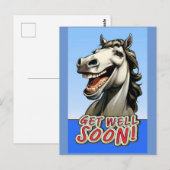 早く治ってね 馬 ポストカード (正面/裏面)