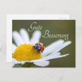 早く治りますように ラッキーなてんとう虫 ポストカード (正面/裏面)