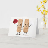 早く治ろう！チアリーディングポンポンの絆創膏 カード (黄色い花)