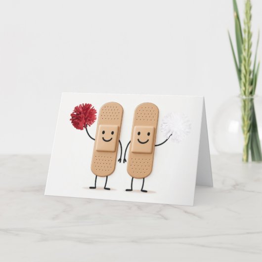 早く治ろう！チアリーディングポンポンの絆創膏 カード (正面)