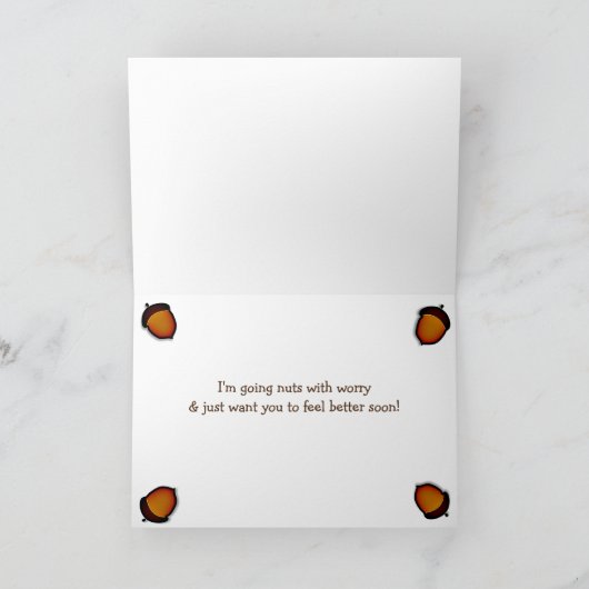 早く良くなってね おもしろい ねむねむのりす カード (内部)