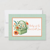 早く花かごグリーンギンガムを得る ノートカード (正面)