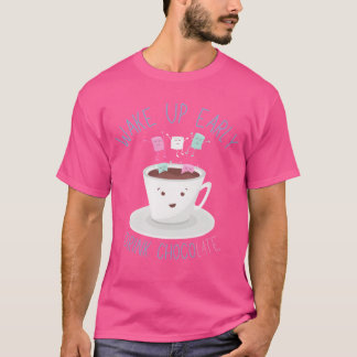 早く起きてチョコレートを飲もう 面白い コーヒー飲料 Tシャツ