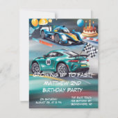 早すぎる成長 少年 誕生日パーティー招待状 出欠カード (正面)