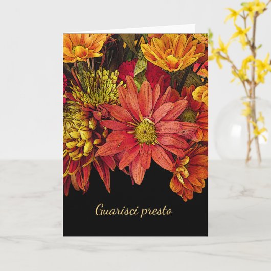 早イタリアンく秋の花を育てる カード (黄色い花)