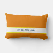 早パーソナライズされたく同僚の黄色いバラが元気になる ランバークッション (裏面)