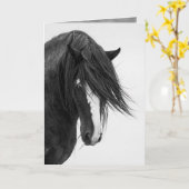 早季江のポートレートワイルドホースグリーティングカード カード (黄色い花)