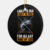 早寝早起きで一日中魚を起こす セラミックオーナメント (左)