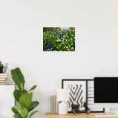 早春の花の風景 丘陵 ポスター (ホームオフィス)