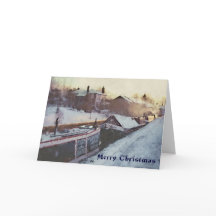 早朝のクリスマスのnarrowboats