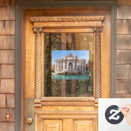 早朝のトレビの泉 - イタリア、ローマ ウィンドウサイン (ホームデコレーション)