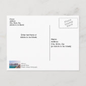 早朝のナバラビーチ フロリダ 釣り ありがとう ポストカード (裏面)