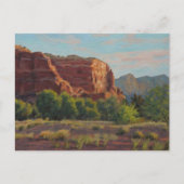 早朝の光の素敵な崖のシーン ポストカード (正面)