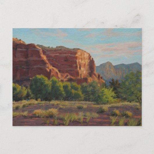 早朝の光の素敵な崖のシーン ポストカード (正面)