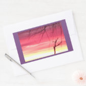 早朝の冬の日の出の長方形シール 長方形シール (封筒)