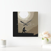 早朝の労働者 スクエア壁時計 (ホーム)