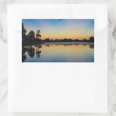 早朝の反射 長方形シール (バッグ)