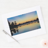 早朝の反射 長方形シール (封筒)