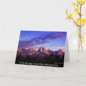 早朝の壮大なTetonの国立公園 カード (黄色い花)