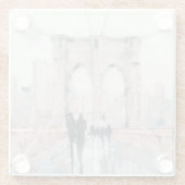 早朝の散歩 – ニューヨーク ガラスコースター (裏面)