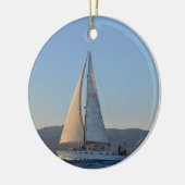 早朝の日陰の女性 セラミックオーナメント (左)