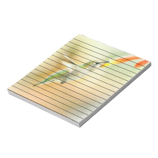 早朝の明かりの中のハミングバード ノートパッド (回転)