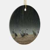 早朝の春の霧のSandhillクレーン セラミックオーナメント (右)