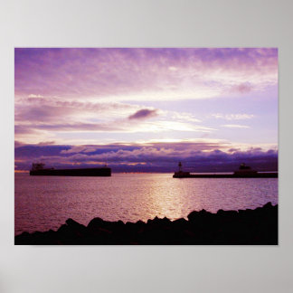 早朝の船積み ポスター