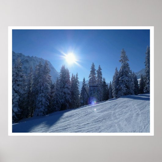 早朝スキーゲレンデのポスター ポスター (正面)