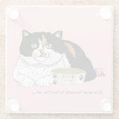 早朝空腹の猫 ガラスコースター (裏面)