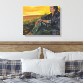 早朝、単独で川Sarr Canvas Pri キャンバスプリント (インサイチュ (寝室))