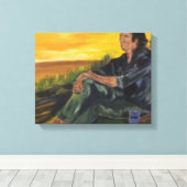 早朝、単独で川Sarr Canvas Pri キャンバスプリント (インサイチュ (ウッドフロア))