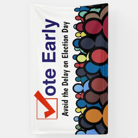 早期に投票 横断幕 (縦)