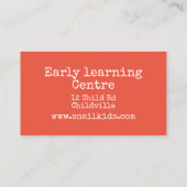 早期センター・デ学イケア・ビジネス・カタツムリ 名刺 (裏面)