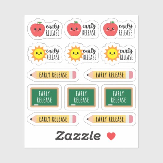 早期放課教師学生カレンダー シール (シート)