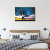 早期春サンセットブルースカイの水の色絵画の設定 キャンバスプリント (インサイチュ (寝室))