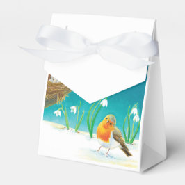 早期春ネスティングレッドロビンバード&スノードロップ フェイバーボックス