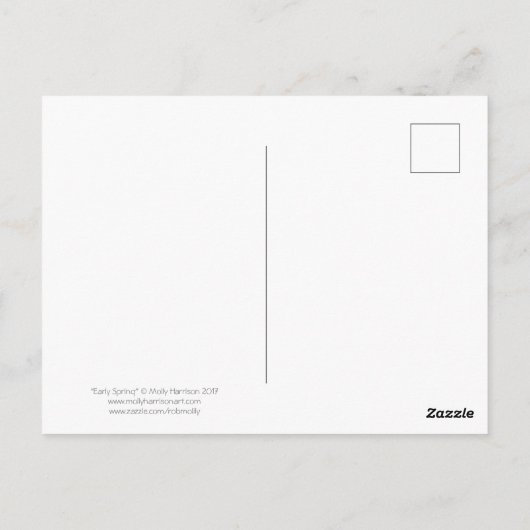 早期春フェアリー水カラーアートイラストレーション ポストカード (裏面)