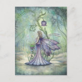 早期春フェアリー水カラーアートイラストレーション ポストカード (正面)