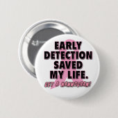 早期発見は生命乳癌のデザインを救います 缶バッジ (正面&裏面)