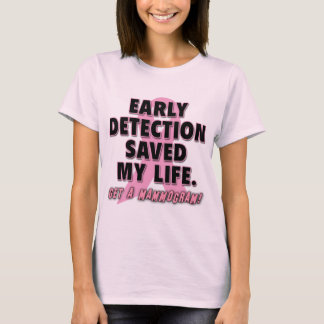 早期発見は生命乳癌のデザインを救います Tシャツ