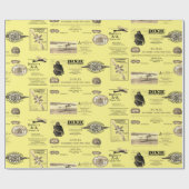 早期航空機二面包装紙 ラッピングペーパー (フラット)