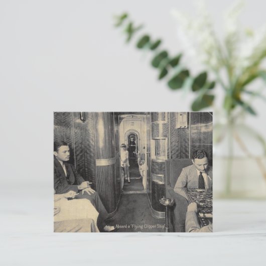 早期航空、乗客、飛行機、ヴィンテージ ポストカード (スタンド正面)