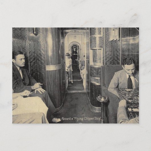 早期航空、乗客、飛行機、ヴィンテージ ポストカード (正面)