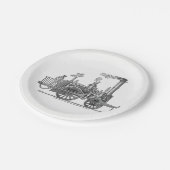 早期蒸気機関車 ペーパープレート (アングル)