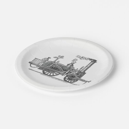 早期蒸気機関車 ペーパープレート (アングル)