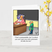 早期退職ユーモアグリーティングカード カード (黄色い花)