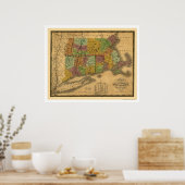 早期鉄道地図1831 ポスター (キッチン)