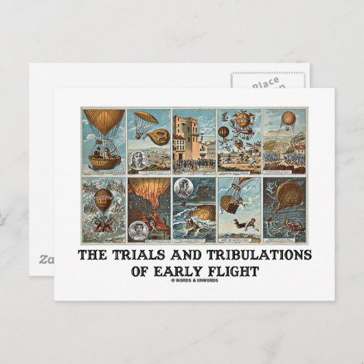 早期飛行の試練と試練 ポストカード (正面/裏面)