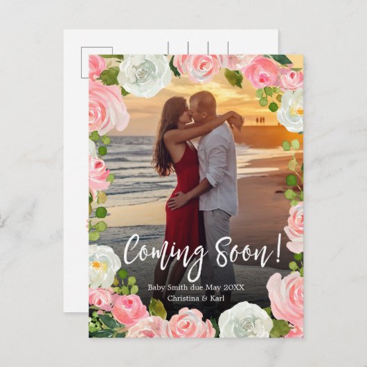 『早来めの写真妊娠告知はがき』 案内ポストカード (正面/裏面)